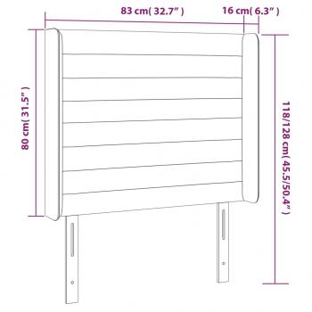 Kopfteil mit Ohren Dunkelgrau 83x16x118/128 cm Samt