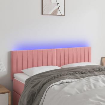 ARDEBO.de - LED Kopfteil Rosa 144x5x78/88 cm Samt