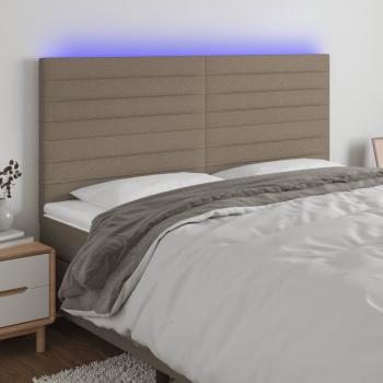 ARDEBO.de - LED Kopfteil Taupe 160x5x118/128 cm Stoff