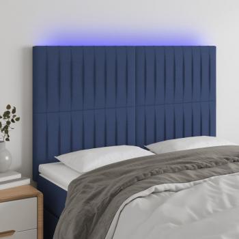 ARDEBO.de - LED Kopfteil Blau 144x5x118/128 cm Stoff