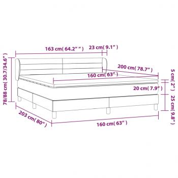 Boxspringbett mit Matratze Schwarz 160x200 cm Stoff