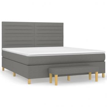 Boxspringbett mit Matratze Dunkelgrau 160x200 cm Stoff