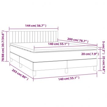 Boxspringbett mit Matratze Blau 140x200 cm Stoff