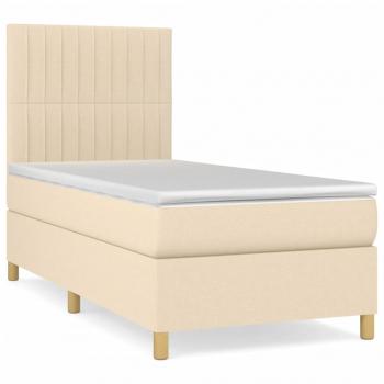 Boxspringbett mit Matratze Creme 100x200 cm Stoff