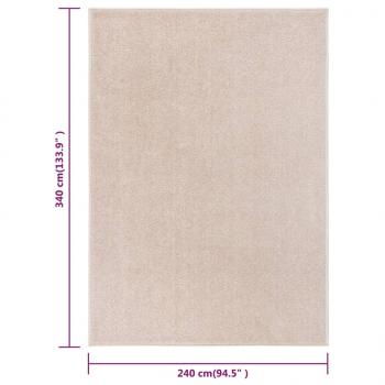 Teppich Kurzflor 240x340 cm Dunkelbeige