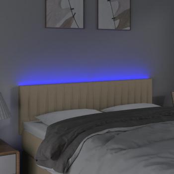 LED Kopfteil Creme 144x5x78/88 cm Stoff