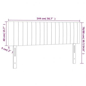 LED Kopfteil Schwarz 144x5x78/88 cm Samt