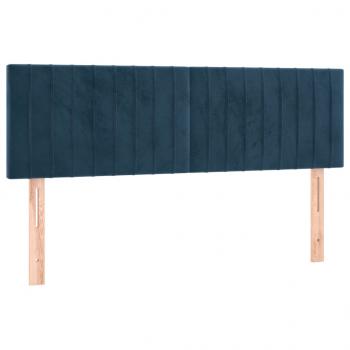 Kopfteile 2 Stk. Dunkelblau 72x5x78/88 cm Samt