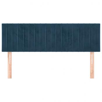 Kopfteile 2 Stk. Dunkelblau 72x5x78/88 cm Samt