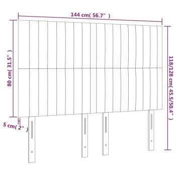 LED Kopfteil Schwarz 144x5x118/128 cm Stoff