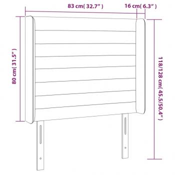 LED Kopfteil Schwarz 83x16x118/128 cm Samt