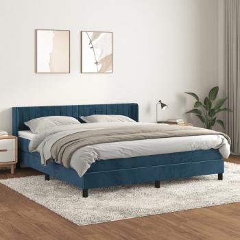 ARDEBO.de - Boxspringbett mit Matratze Dunkelblau 180x200 cm Samt