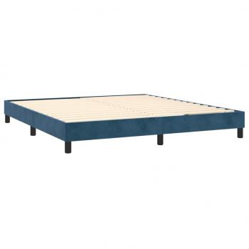 Boxspringbett mit Matratze Dunkelblau 180x200 cm Samt