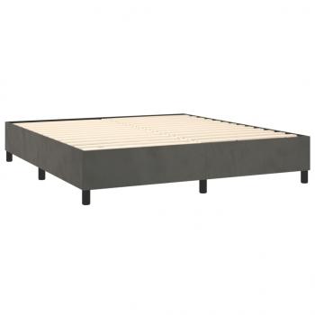 Boxspringbett mit Matratze Dunkelgrau 160x200 cm Samt