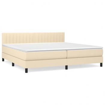 Boxspringbett mit Matratze Creme 200x200 cm Stoff