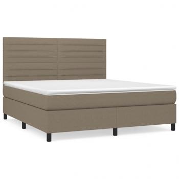 Boxspringbett mit Matratze Taupe 160x200 cm Stoff