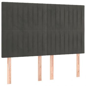 Kopfteile 4 Stk. Dunkelgrau 72x5x78/88 cm Samt