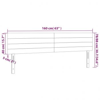 LED Kopfteil Schwarz 160x5x78/88 cm Samt