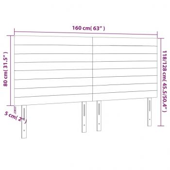 LED Kopfteil Dunkelgrün 160x5x118/128 cm Samt