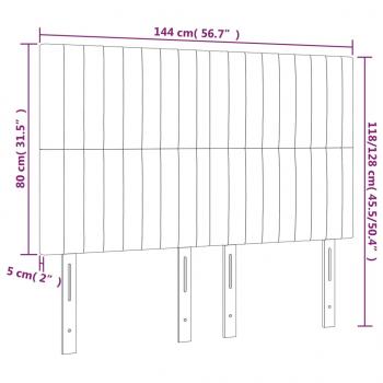 LED Kopfteil Dunkelgrün 144x5x118/128 cm Samt