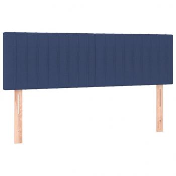 Boxspringbett mit Matratze Blau 140x190 cm Stoff