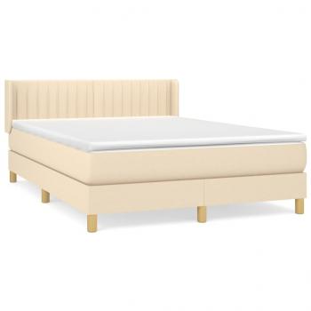 Boxspringbett mit Matratze Creme 140x200 cm Stoff