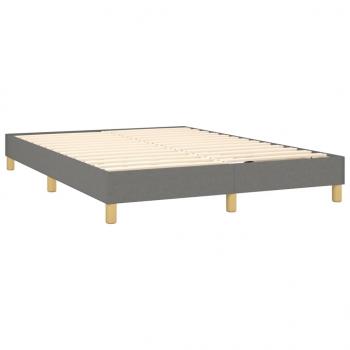 Boxspringbett mit Matratze & LED Dunkelgrau 140x190 cm Stoff 