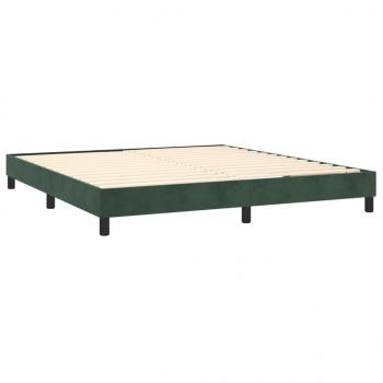 Boxspringbett mit Matratze & LED Dunkelgrün 160x200 cm Samt