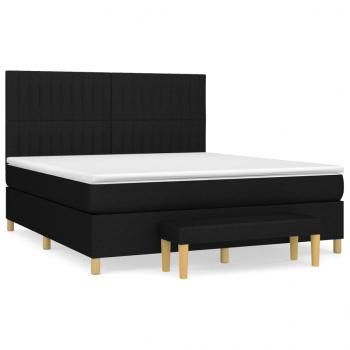 Boxspringbett mit Matratze Schwarz 160x200 cm Stoff