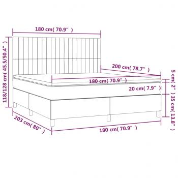 Boxspringbett mit Matratze Dunkelblau 180x200 cm Samt