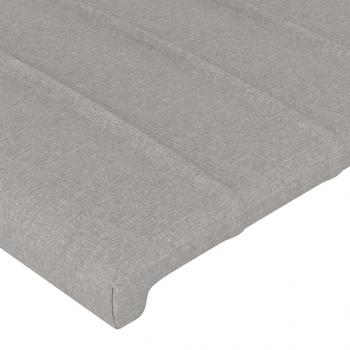 Kopfteil mit Ohren Hellgrau 163x23x118/128 cm Stoff