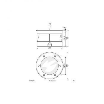 EVN P-LED Bodeneinbauleuchte rund, 24W, 1465lm, 3000K, edelstahl (PC67102402)