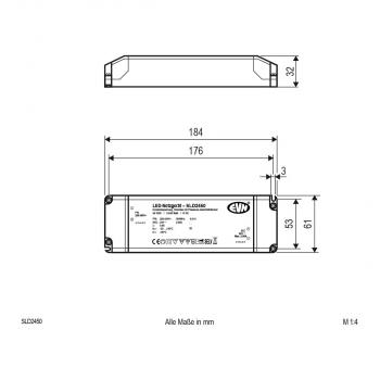 EVN Netzgerät 24V/DC - 15-50W - IP20 - Primär: 220-240V/AC dimmbar mit Phasenan- und Phasenabschnitt-Dimmer (SLD2450)