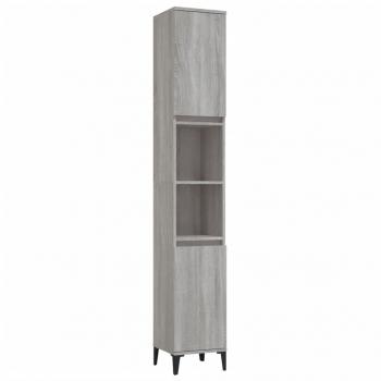 Badschrank Grau Sonoma 30x30x190 cm Holzwerkstoff