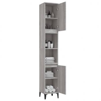 Badschrank Grau Sonoma 30x30x190 cm Holzwerkstoff