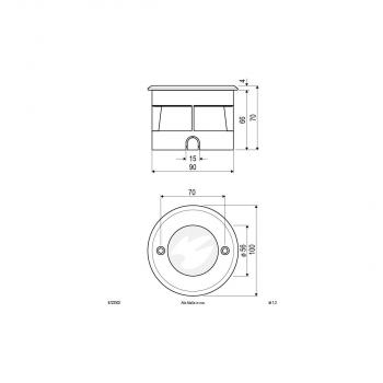 EVN LED Bodeneinbauleuchte - rund - EDS / Alu IP67 - 100-240V, 2,5W, 90lm, 3000K, edelstahl (6722502)