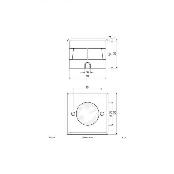 EVN LED Bodeneinbauleuchte - quadratisch - EDS / Alu IP67 - 100-240V, 2,5W, 90lm, 3000K, edelstahl (6742502)