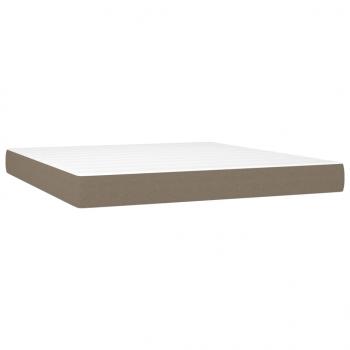 Boxspringbett mit Matratze & LED Taupe 180x200 cm Stoff