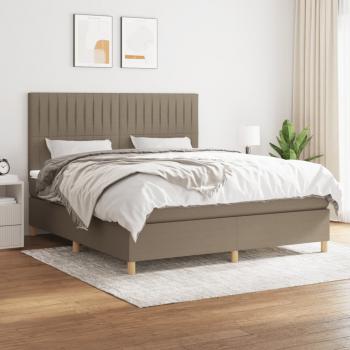 ARDEBO.de - Boxspringbett mit Matratze Taupe 180x200 cm Stoff