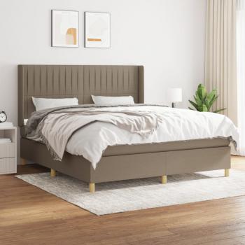 ARDEBO.de - Boxspringbett mit Matratze Taupe 180x200 cm Stoff