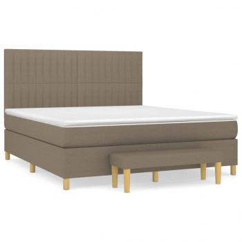 Boxspringbett mit Matratze Taupe 180x200 cm Stoff