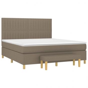 Boxspringbett mit Matratze Taupe 180x200 cm Stoff