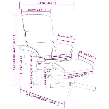 Massagesessel mit Fußhocker Schwarz Stoff