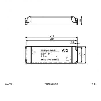 EVN Netzgerät 24V/DC - 33,6-75W - IP20 - Primär: 220-240V/AC dimmbar mit Phasenan- und Phasenabschnitt-Dimmer (SLD2475)