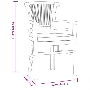 3-tlg. Garten-Essgruppe Massivholz Teak