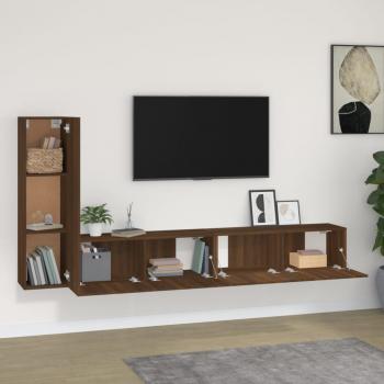 3-tlg. TV-Schrank-Set Braun Eichen-Optik Holzwerkstoff