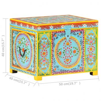 Aufbewahrungsbox Handbemalt 50x40x40 cm Mango Massivholz 