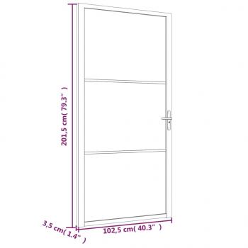 Innentür 102,5x201,5 cm Weiß ESG-Glas und Aluminium