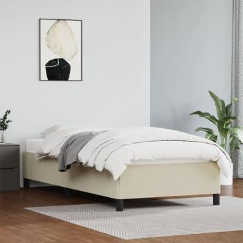 ARDEBO.de - Bettgestell Creme 80x200 cm Kunstleder