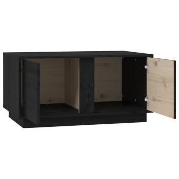 Couchtisch Schwarz 80x50x40 cm Massivholz Kiefer